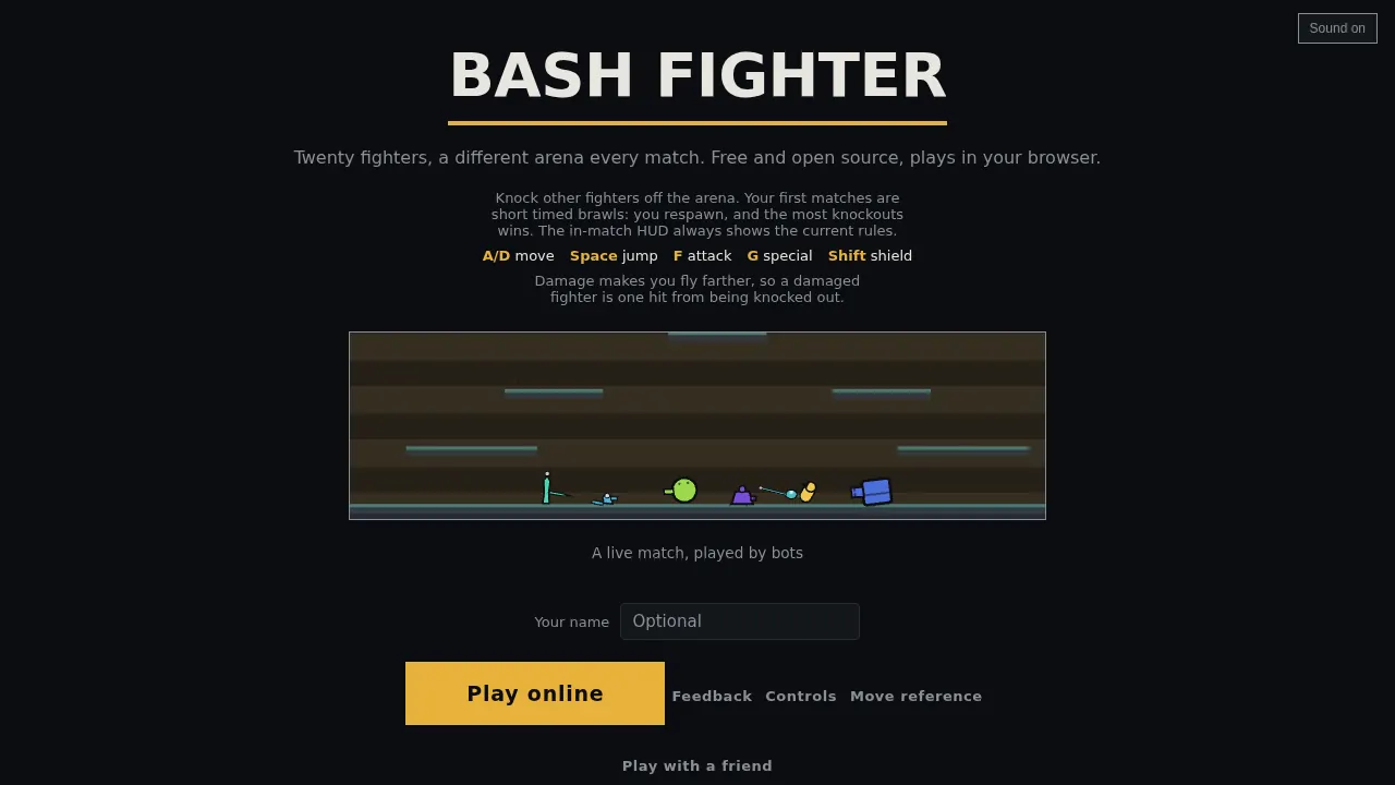 Bash Fighter browser game screenshot
