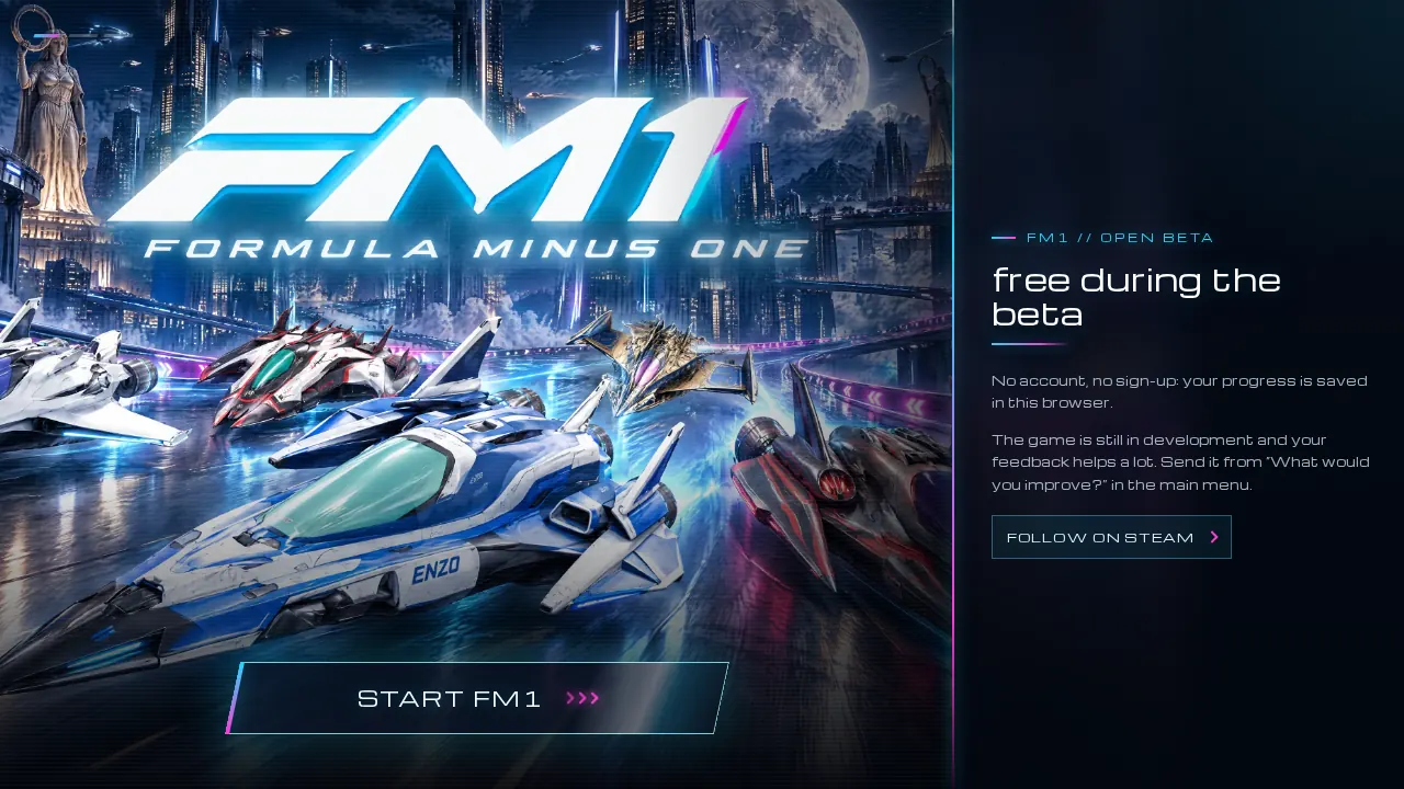 Formula Minus One browser game screenshot