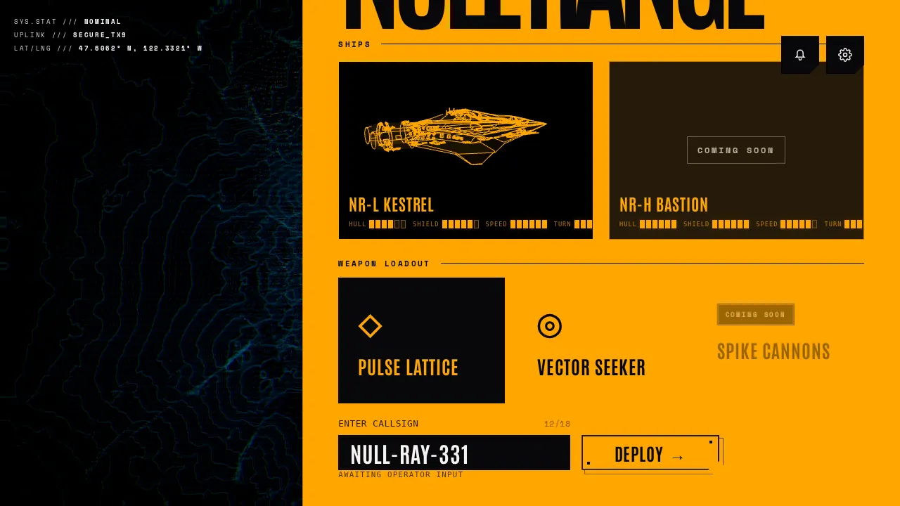 Null Range browser game screenshot