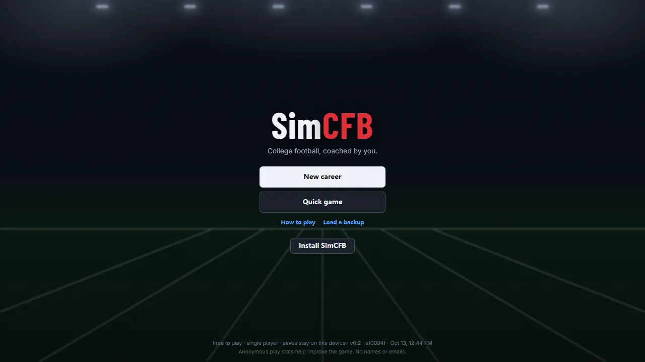 SimCFB screenshot