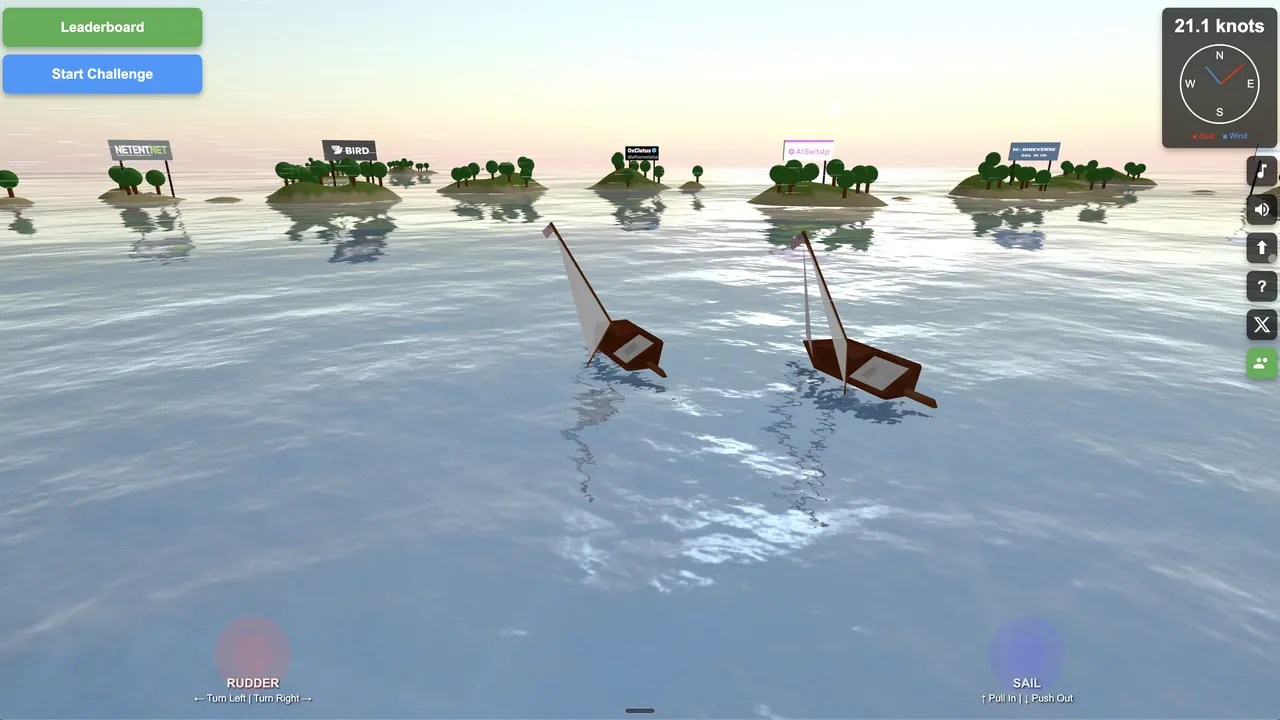 VibeSail browser game screenshot